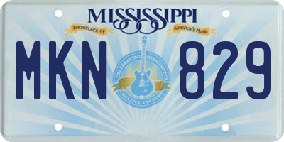MS license plate MKN829