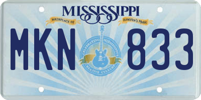MS license plate MKN833