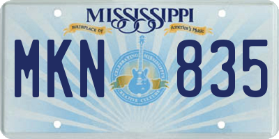 MS license plate MKN835