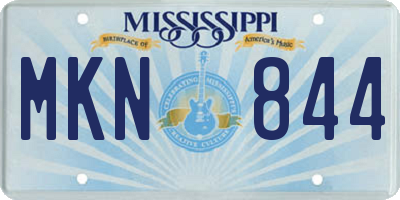 MS license plate MKN844