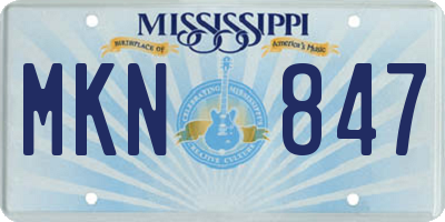 MS license plate MKN847
