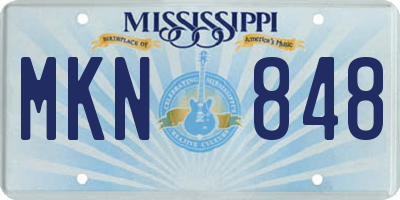 MS license plate MKN848