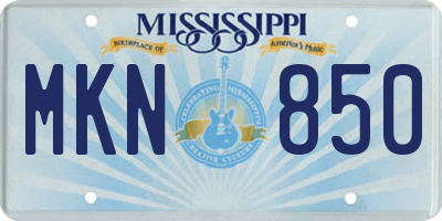 MS license plate MKN850