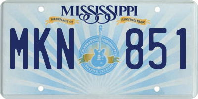 MS license plate MKN851