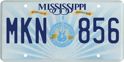 MS license plate MKN856