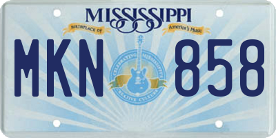 MS license plate MKN858