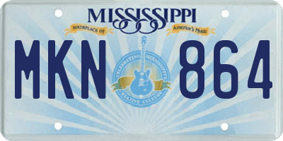 MS license plate MKN864