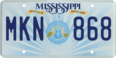 MS license plate MKN868