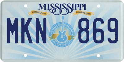 MS license plate MKN869