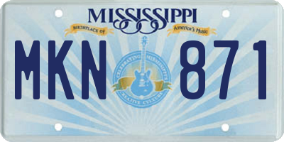 MS license plate MKN871