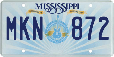 MS license plate MKN872