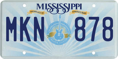 MS license plate MKN878