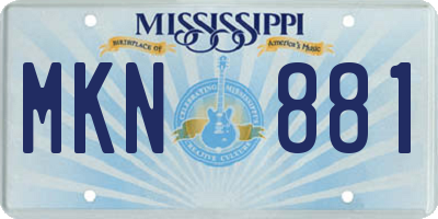MS license plate MKN881