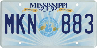 MS license plate MKN883