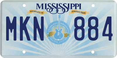 MS license plate MKN884