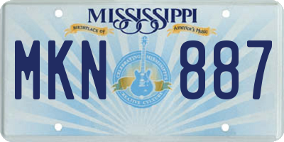 MS license plate MKN887