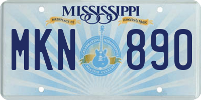 MS license plate MKN890