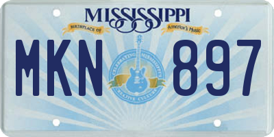 MS license plate MKN897