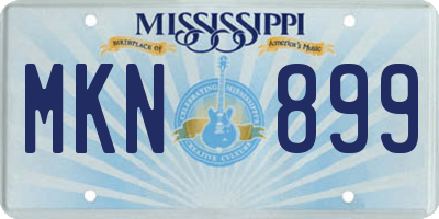 MS license plate MKN899