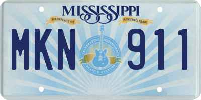MS license plate MKN911