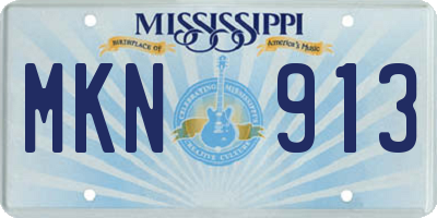 MS license plate MKN913
