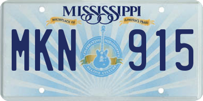 MS license plate MKN915