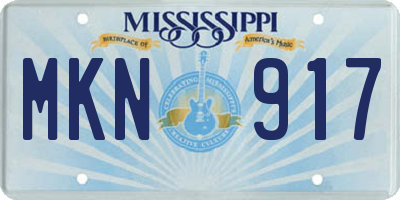 MS license plate MKN917