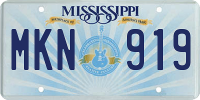 MS license plate MKN919