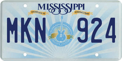 MS license plate MKN924