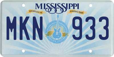 MS license plate MKN933