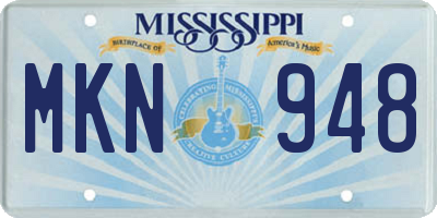 MS license plate MKN948