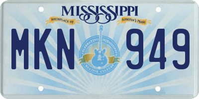 MS license plate MKN949