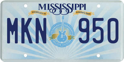 MS license plate MKN950