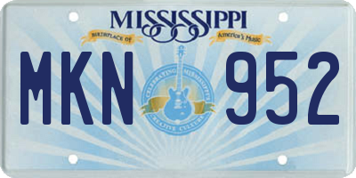 MS license plate MKN952