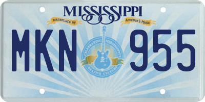 MS license plate MKN955