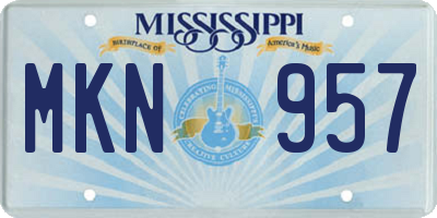 MS license plate MKN957