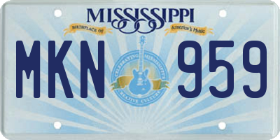 MS license plate MKN959