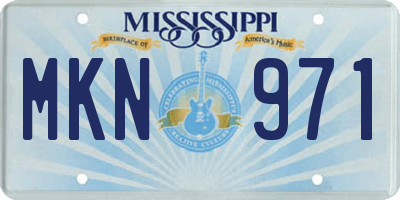 MS license plate MKN971