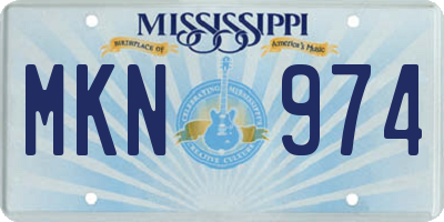 MS license plate MKN974
