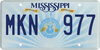MS license plate MKN977