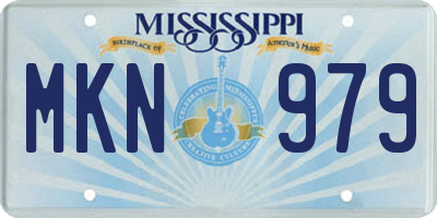 MS license plate MKN979