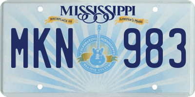 MS license plate MKN983