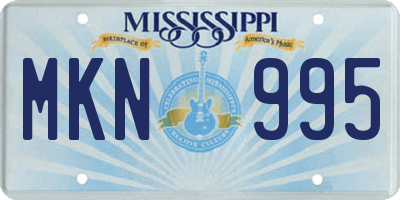 MS license plate MKN995