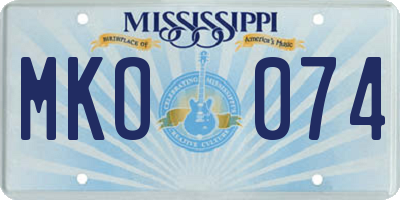 MS license plate MKO074