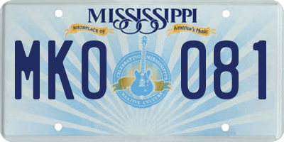 MS license plate MKO081