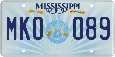 MS license plate MKO089