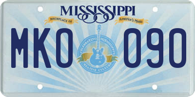 MS license plate MKO090