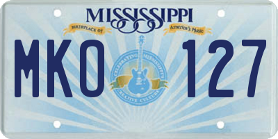 MS license plate MKO127