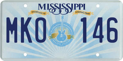 MS license plate MKO146