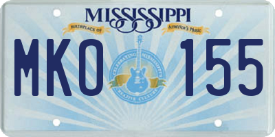 MS license plate MKO155